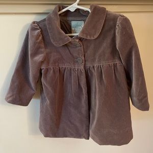 Baby Girl Peek Velvet Pea Coat- size 18-24 mo